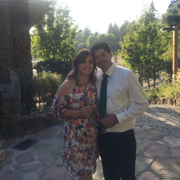 Floral Print Cold-Shoulder Dress - Picture 2 of 2